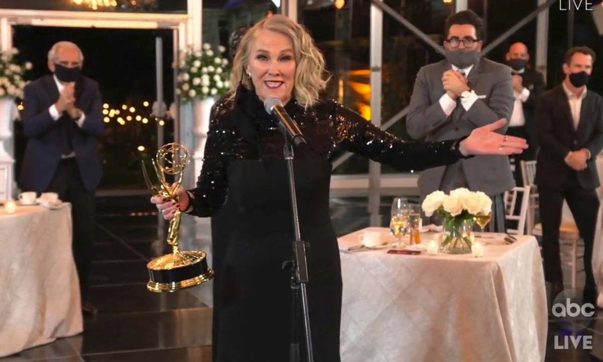 In this video grab captured on Sept. 20, 2020, courtesy of the Academy of Television Arts & ...