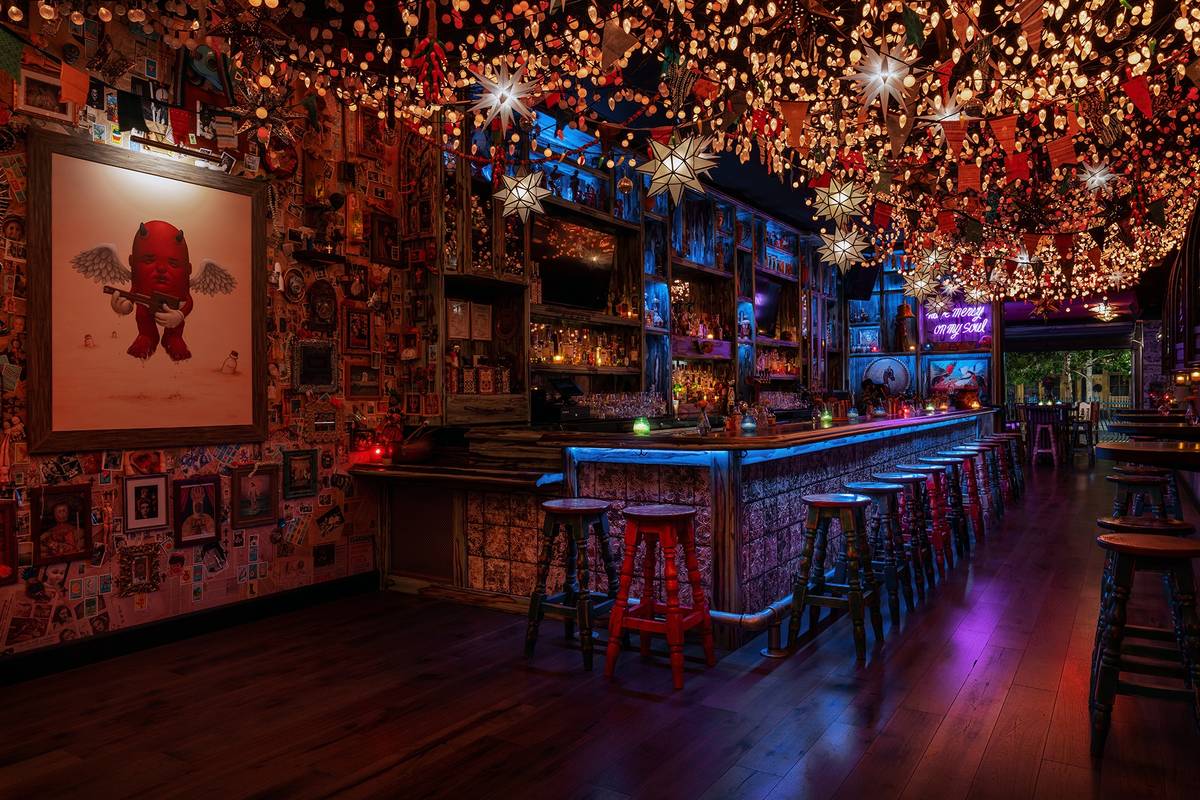 The elaborate lighting effect at Lucky Day in downtown Las Vegas. (Anthony Mair)