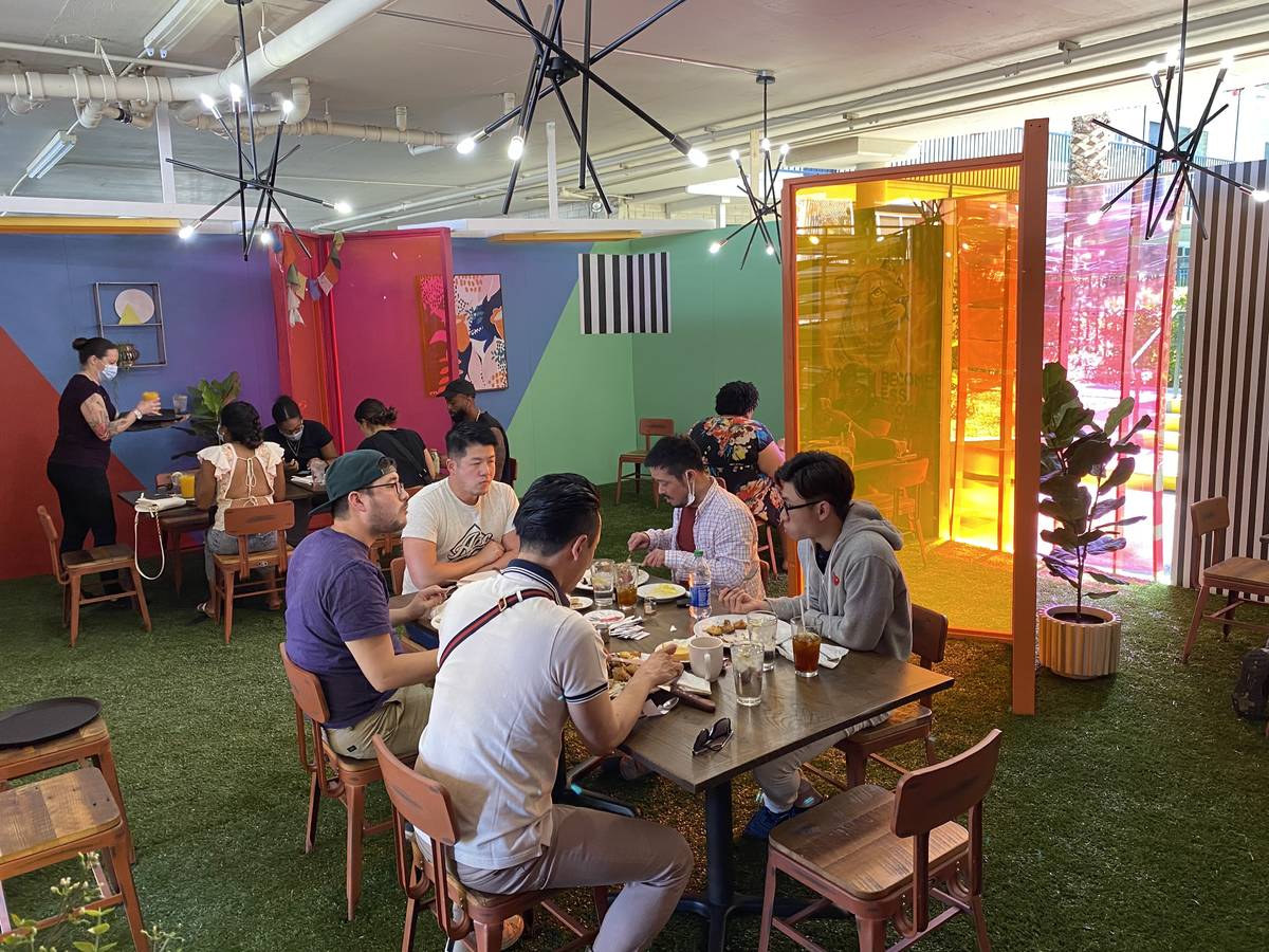 This dining room was a garage until last week's renovations. (Al Mancini/Las Vegas Review-Journal)