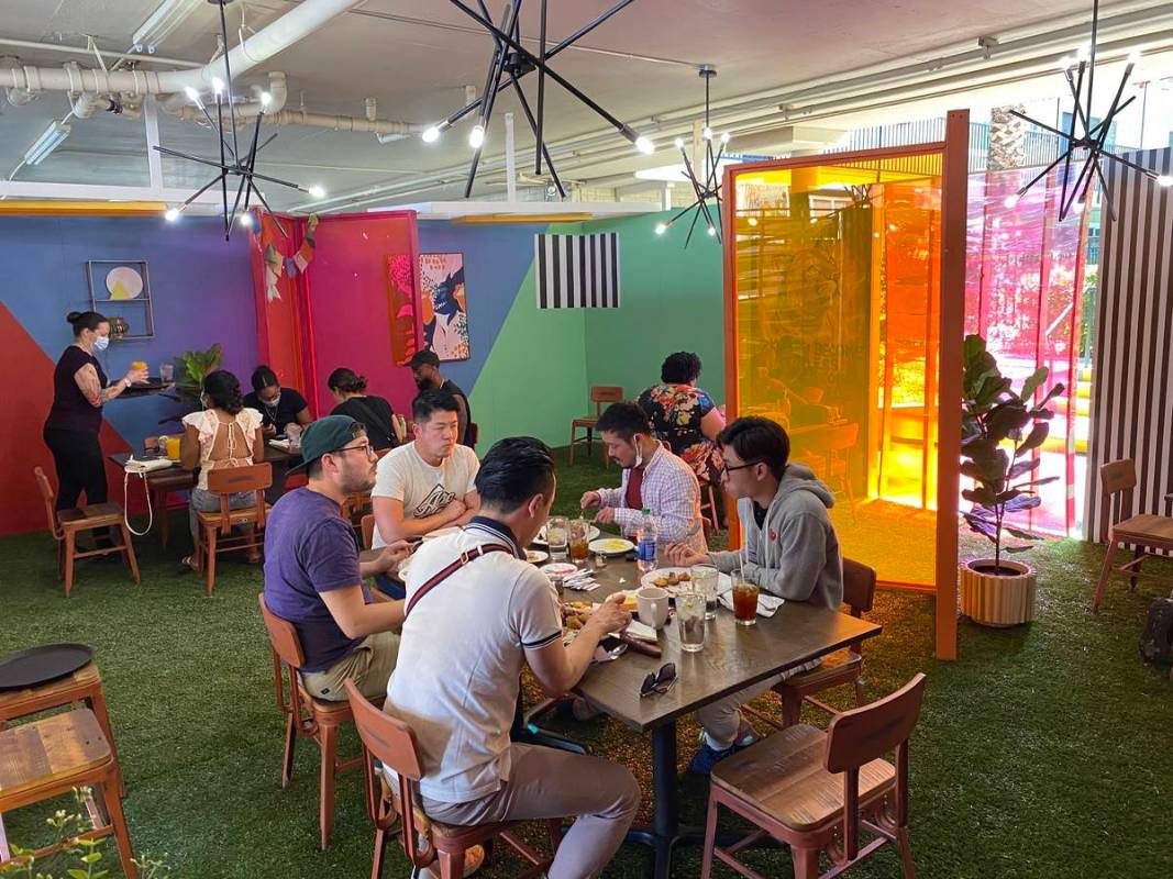 This dining room was a garage until last week's renovations. (Al Mancini/Las Vegas Review-Journal)