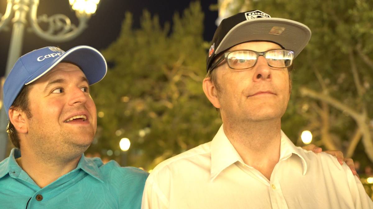 Filmmaker Zachary Capp, left, shows Larry Lang some of the sights of Las Vegas in "The Ringmast ...