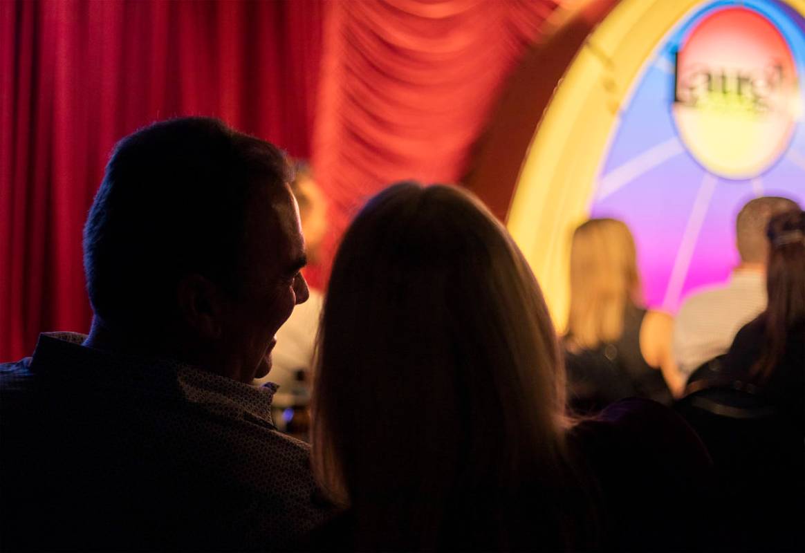 Audience members at The Laugh Factory Comedy Club enjoys Shayma Tash's set on Saturday, Feb. 20 ...