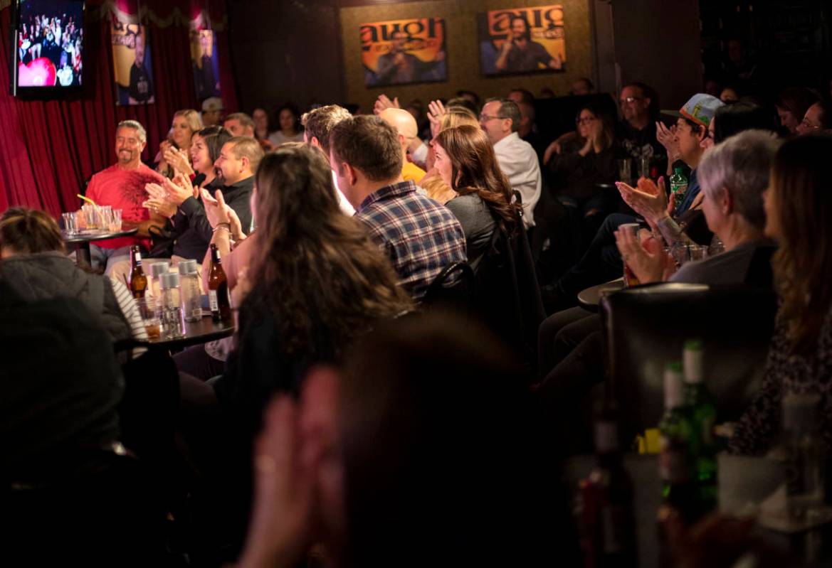 The Laugh Factory Comedy Club is full on Saturday, Feb. 2020 in Las Vegas. (Ellen Schmidt/Las V ...