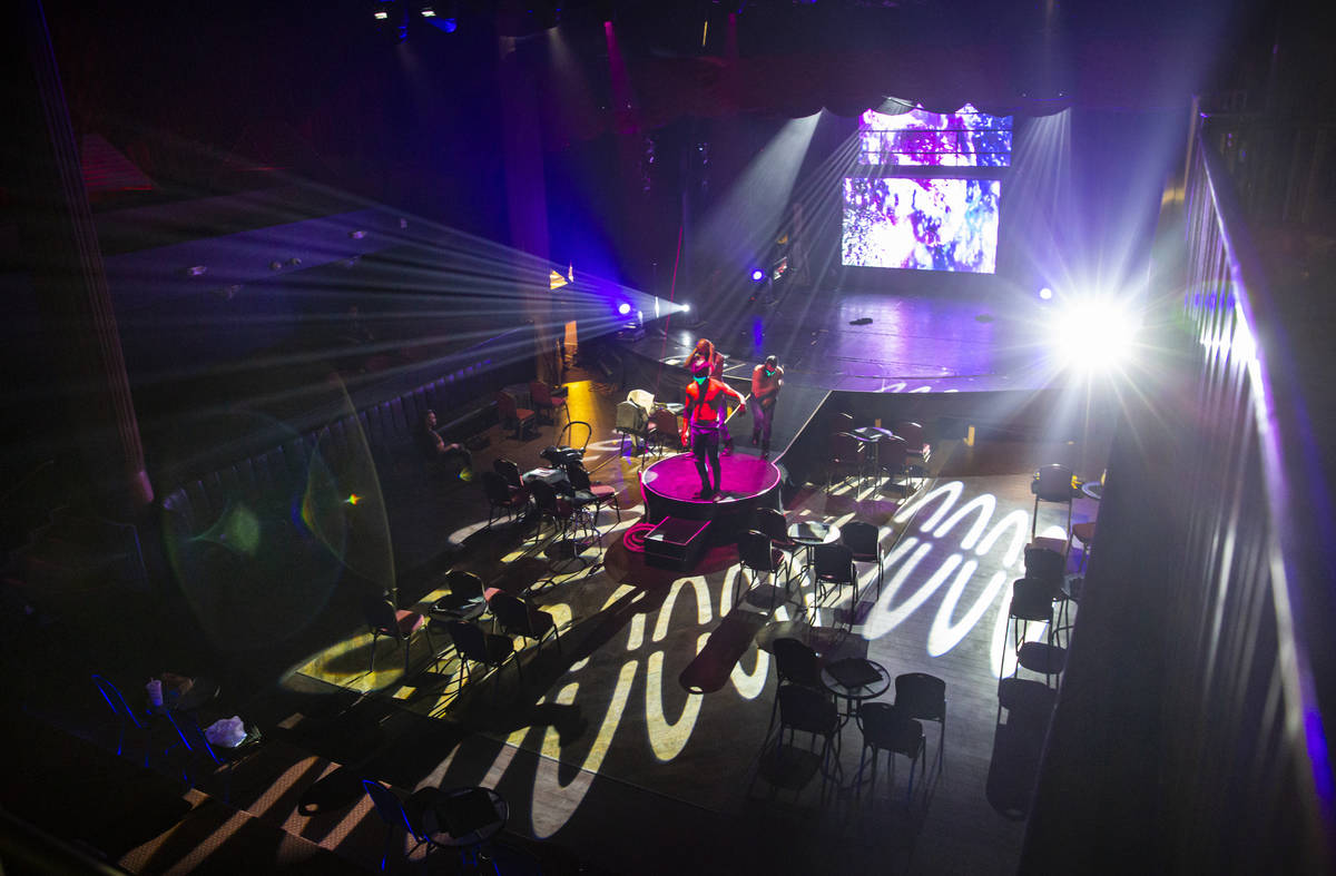 Aussie Heat performers dance on the stage during a dress rehearsal at the Mosaic Theater on the ...