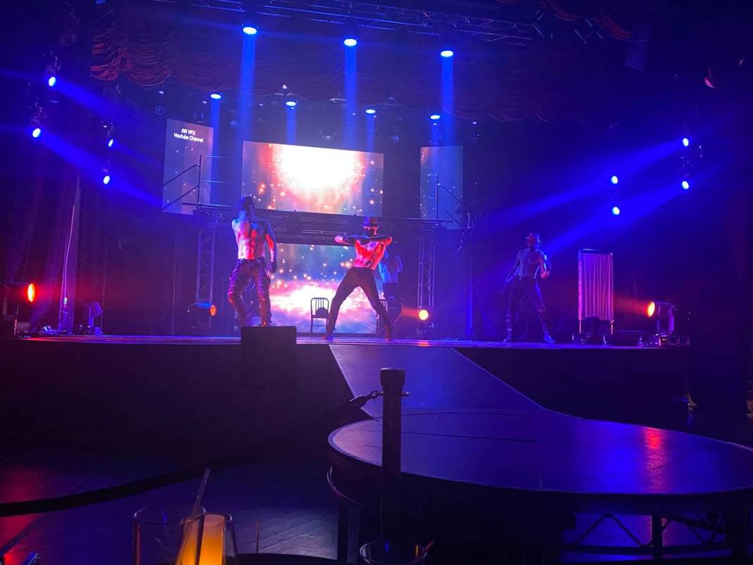 A scene from "Aussie Heat" male revue is shown at Mosaic On The Strip on Thursday, Oc.t 9, 2020 ...