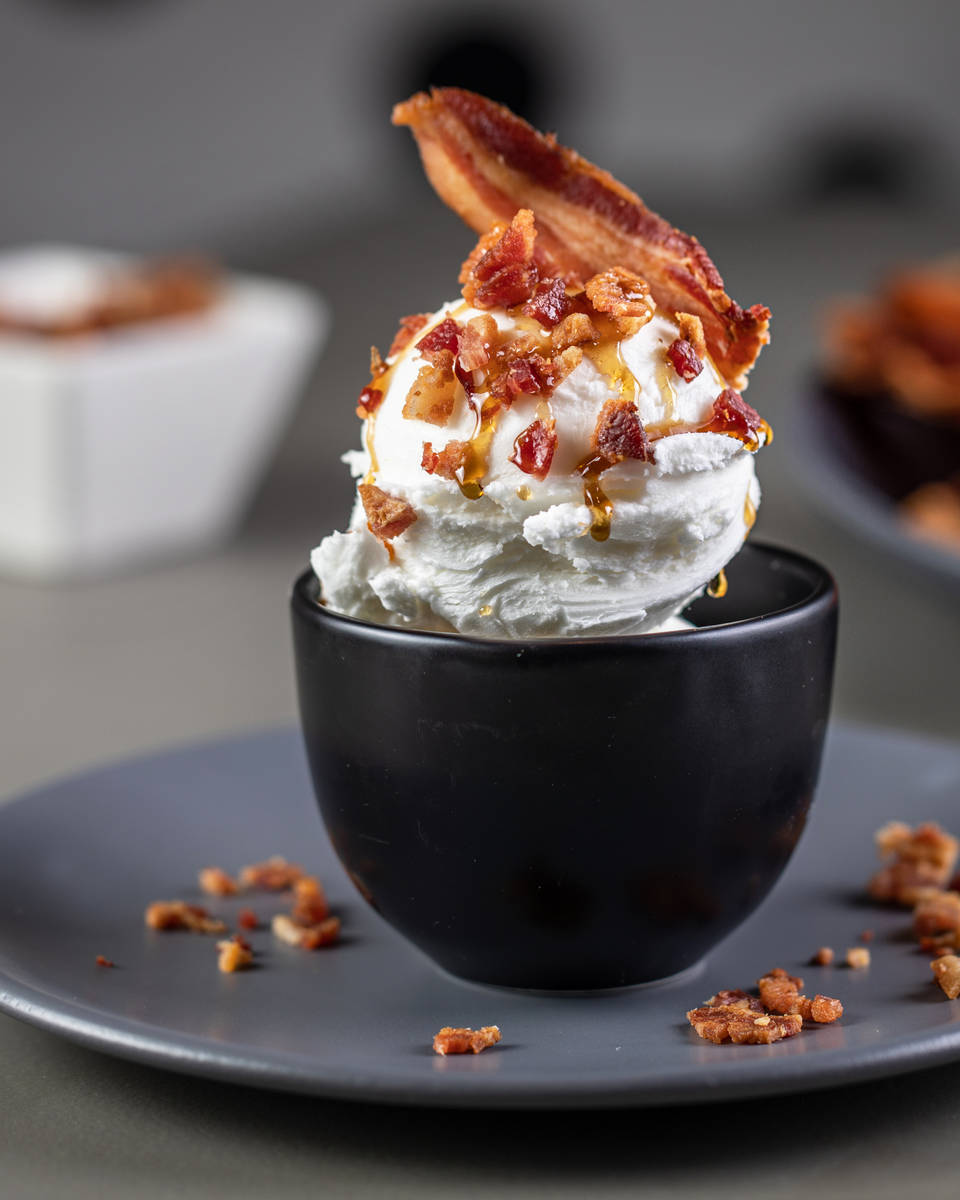 A bacon ice cream sundae from Slater's 50/50 on Silverado Ranch Boulevard in Las Vegas. (Slater ...