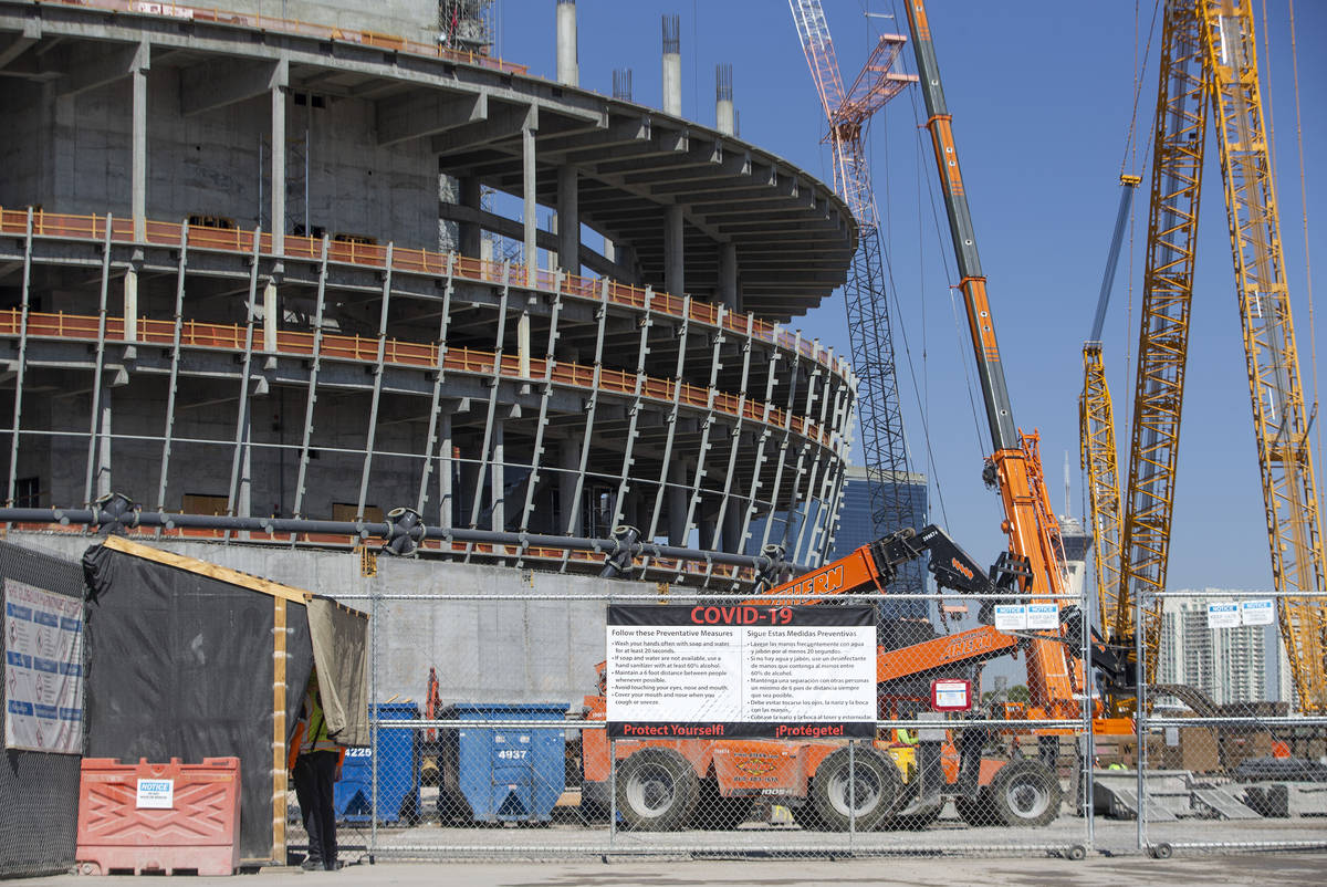 MSG Sphere Las Vegas is under construction on Wednesday, Oct. 14, 2020, in Las Vegas. (Ellen Sc ...