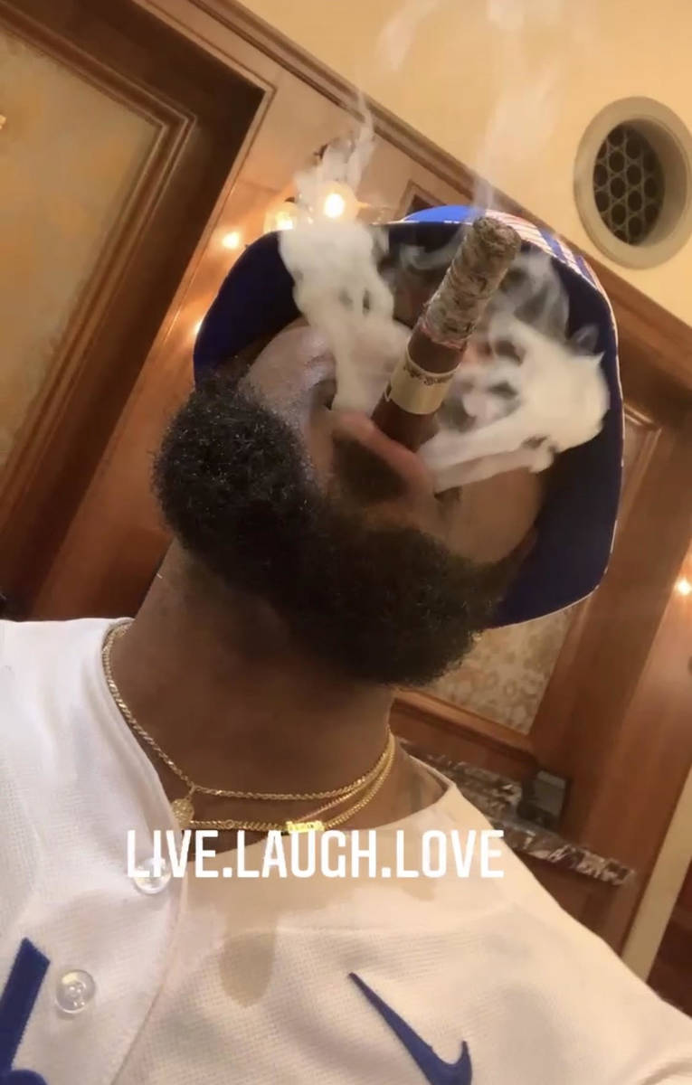 A screen grab of LeBron James playing blackjack Saturday night in Vegas. The team is reportedly ...