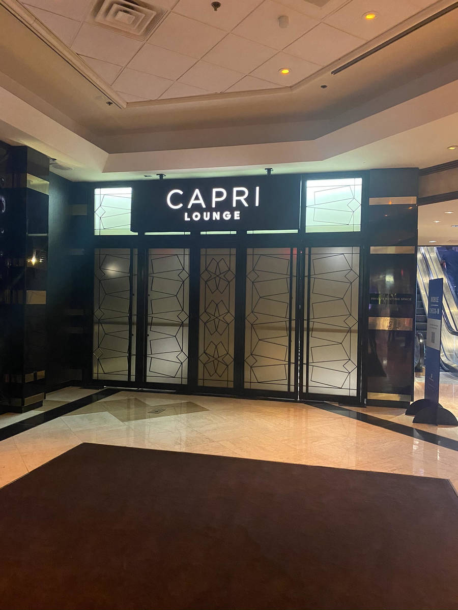 A shot of the entrance of the newly named Capri Lounge, formerly 1 Oak Nightclub, at the Mirage ...