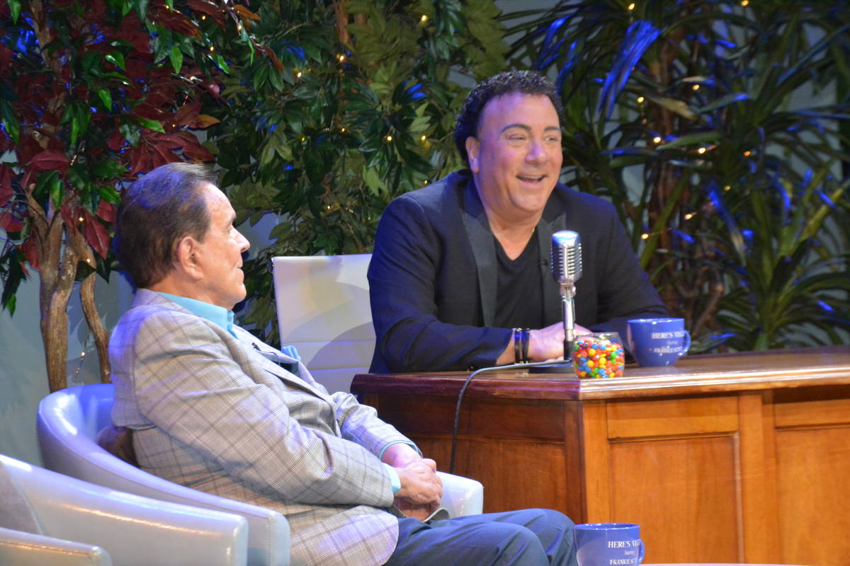 Rich Little and Frankie Scinta are shown during a taping of the pilot for "Here's Vegas" at Mos ...