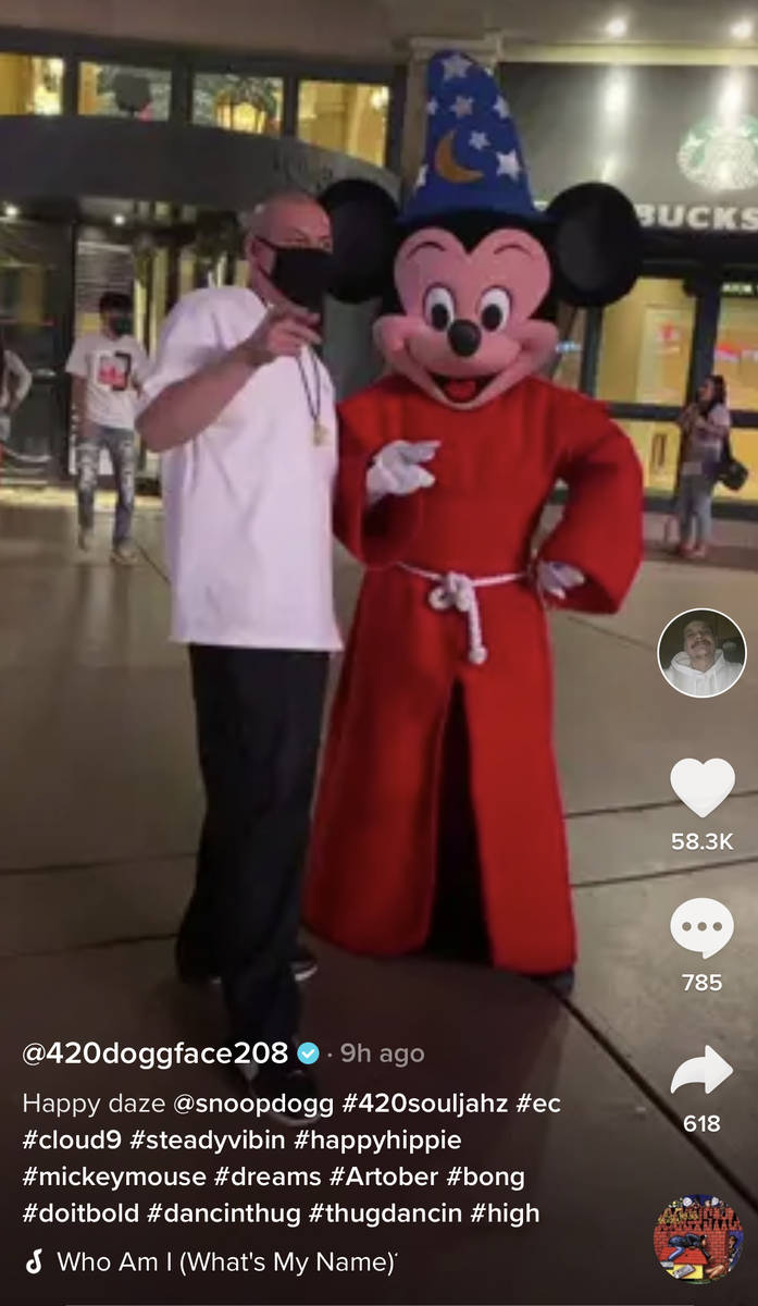 Viral TikTok phenomenon Nathan Apodaca, aka @420doggface208, is shown on the Las Vegas Strip in ...