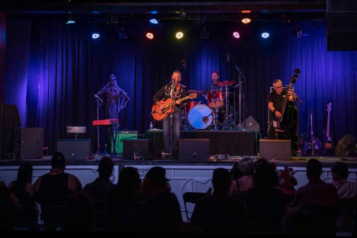 The Reverend Horton Heat preform at the Fremont Country Club on Thursday, Oct. 22, 2020, in dow ...