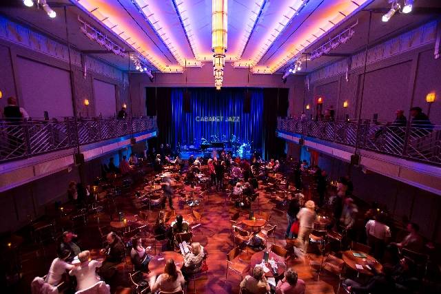 People gather for the Composers Showcase of Las Vegas at Cabaret Jazz inside The Smith Center o ...