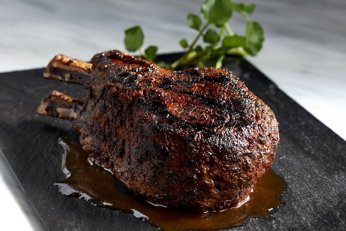 Double-cut pork chop at Morton's. (Landry's)