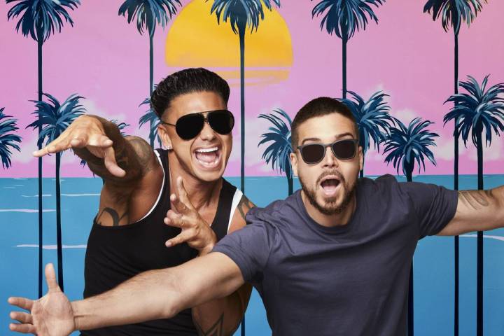 Paul “Pauly D” Delvecchio, left, and Vinny Guadagnino star in “Jersey Shore Family Vacati ...