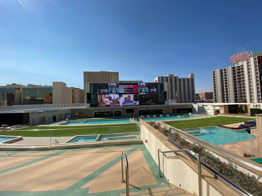 Stadium Swim, which features a 40-foot tall, 14 million pixel screen, at Circa, the first from- ...