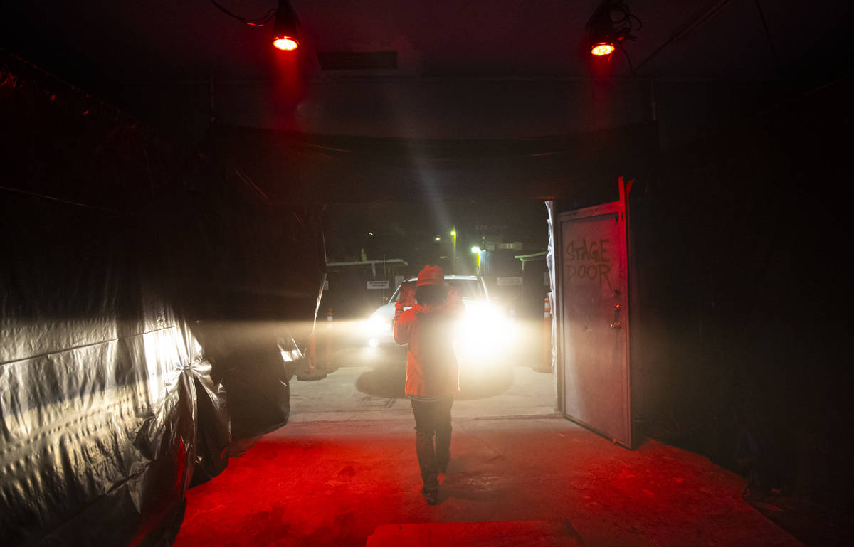 Blaise Esperancilla guides a car into the Horrorwood Video drive-in at the Majestic Repertory T ...