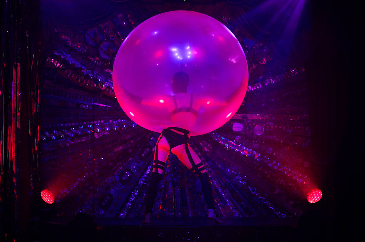 Lucia's bubble act is shown during the return of "Absinthe" at Caesars Palace on Wednesday, Oct ...