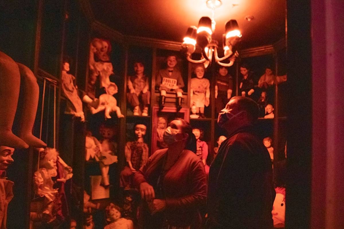 Deanna James, 46, and Jerry James, 50, of Jackson, Georgia, takes a tour of Zak Bagans' The Hau ...