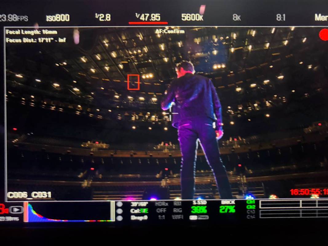 Las Vegas singer Daniel Emmet is shown performing a live stream for the Air Force AFWERX Fusion ...