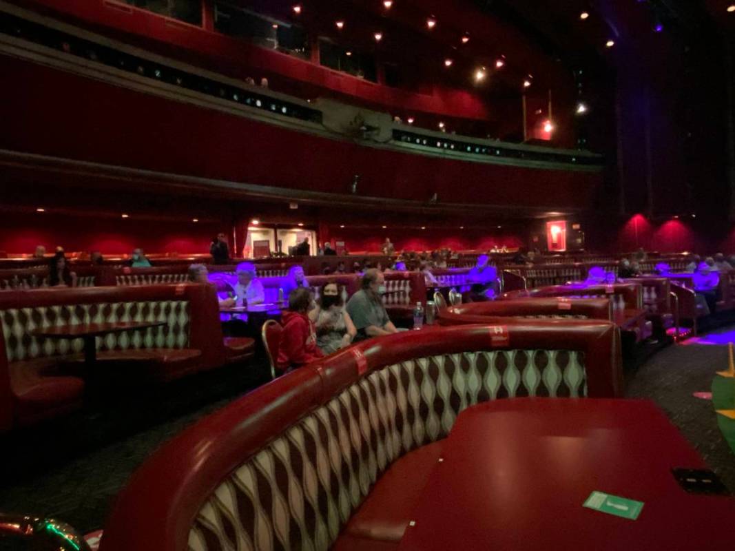 A look at the socially distant Flamingo Showroom on Thursday, Oct. 29, 2020. (John Katsilometes ...