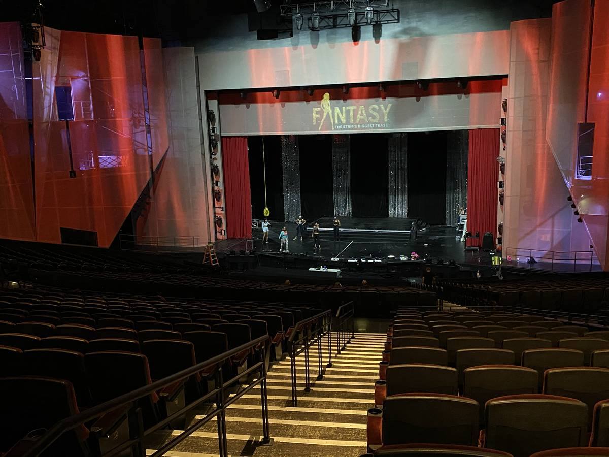 A look at a rehearsal of "Fantasy," which has moved from 350-capacity Atrium Showroom to 1,500- ...
