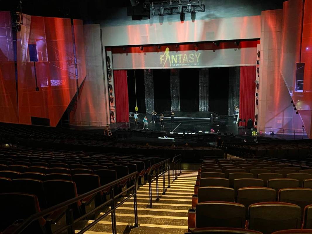 A look at a rehearsal of "Fantasy," which has moved from 350-capacity Atrium Showroom to 1,500- ...