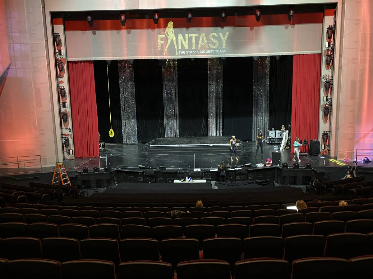 A look at a rehearsal of "Fantasy," which has moved from 350-capacity Atrium Showroom to 1,500- ...
