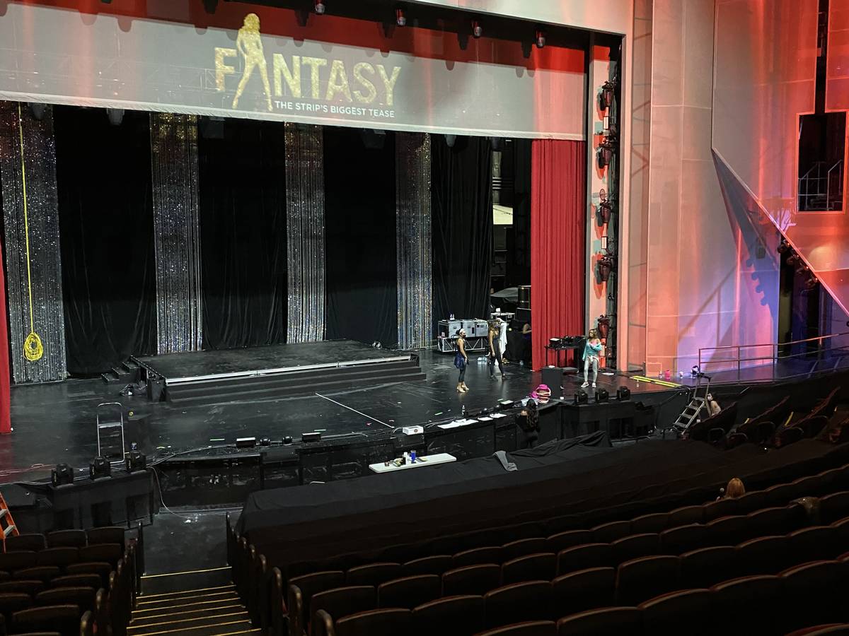 A look at a rehearsal of "Fantasy," which has moved from 350-capacity Atrium Showroom to 1,500- ...