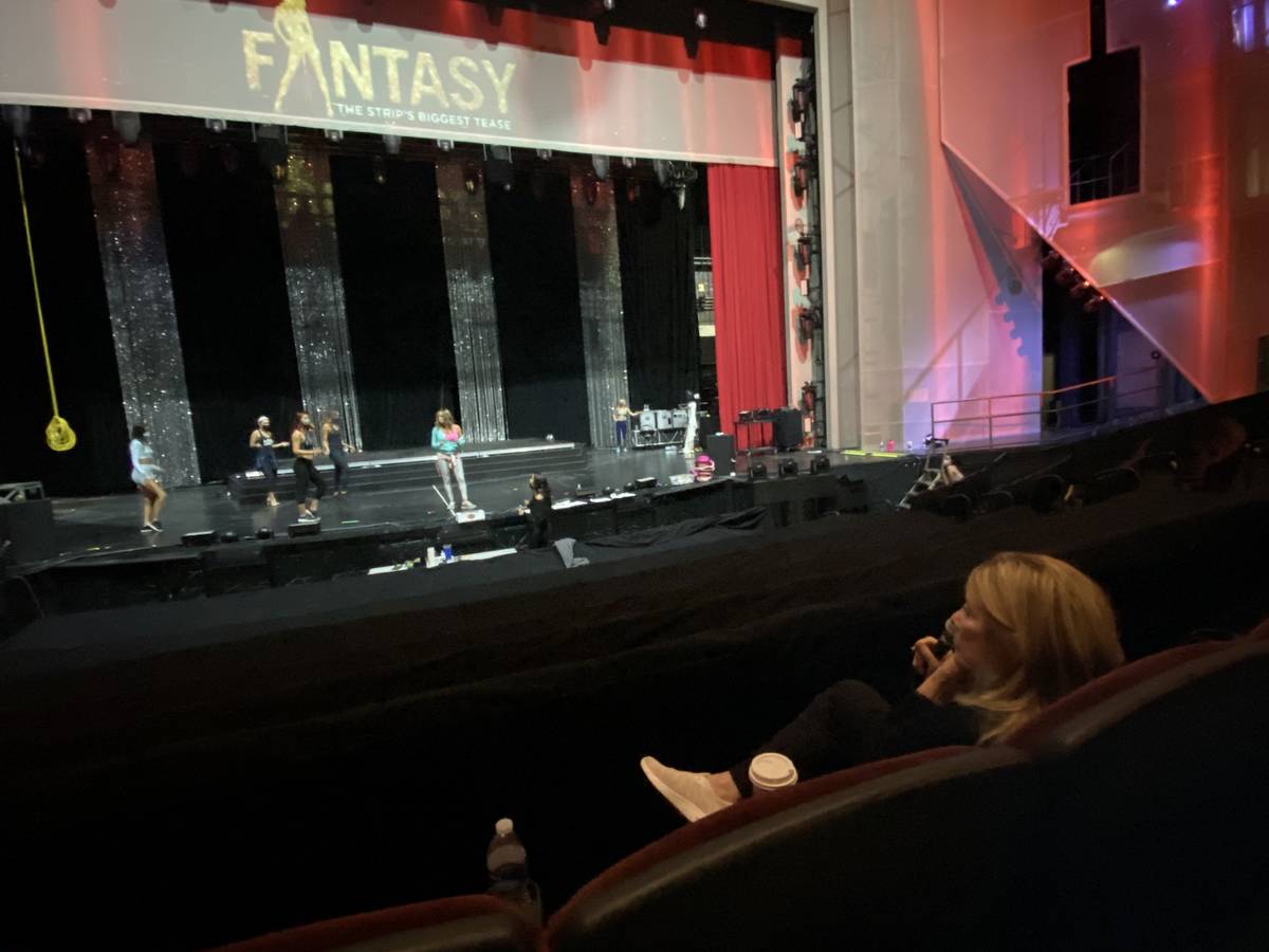 "Fantasy" producer Anita Mann directs a rehearsal of the show at Luxor Theater on Monday, Nov. ...