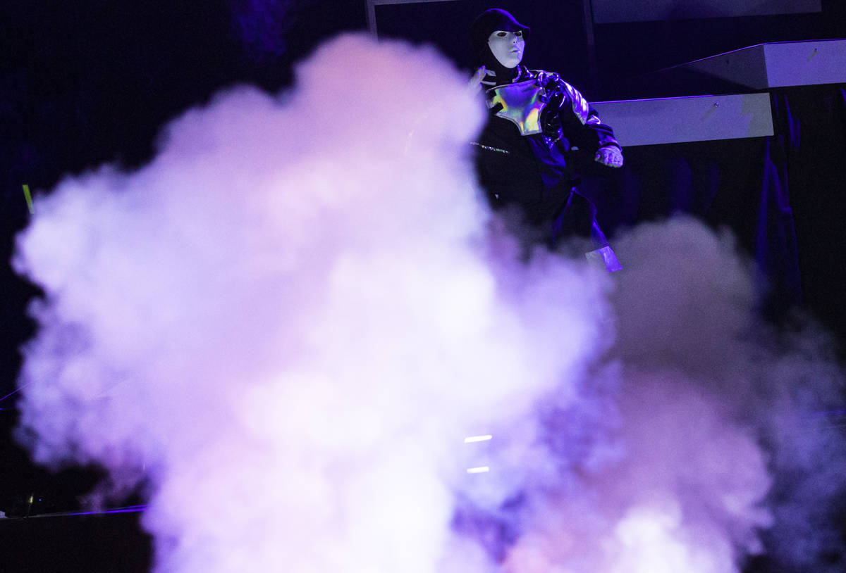 The Jabbawockeez perform in their production, "Timeless," at the MGM Grand Garden Are ...