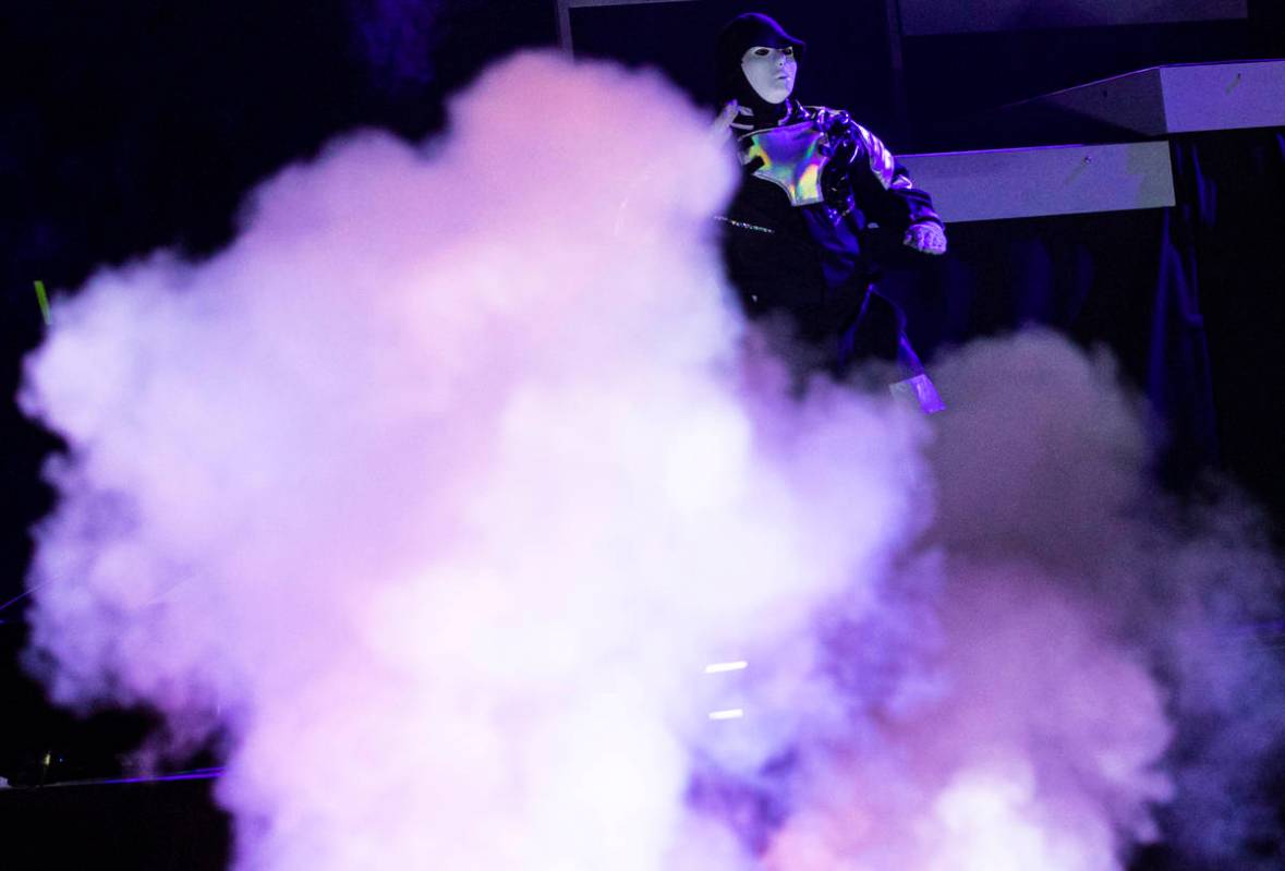 The Jabbawockeez perform in their production, "Timeless," at the MGM Grand Garden Are ...