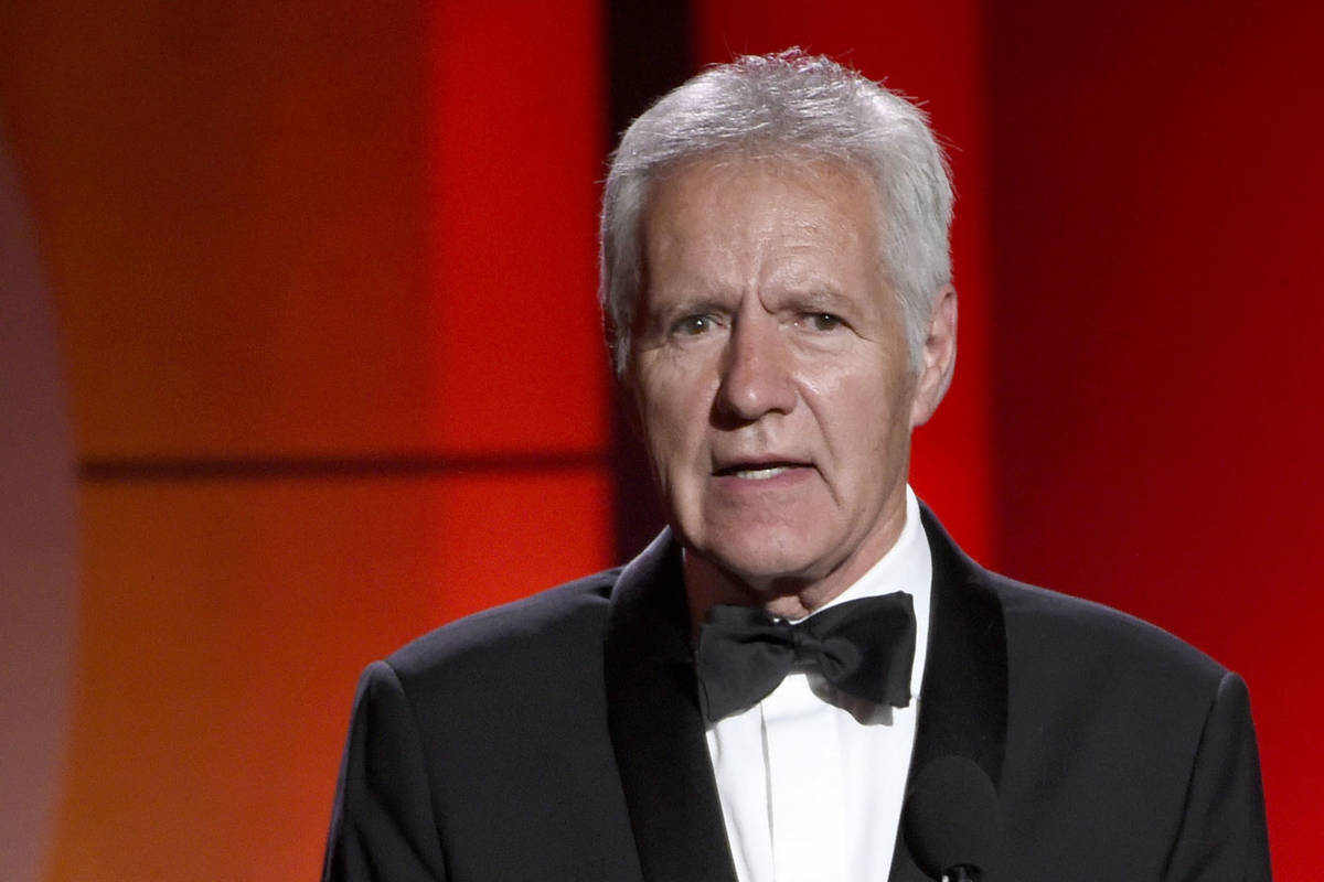 FILE - In this April 30, 2017, file photo, Alex Trebek speaks at the 44th annual Daytime Emmy A ...