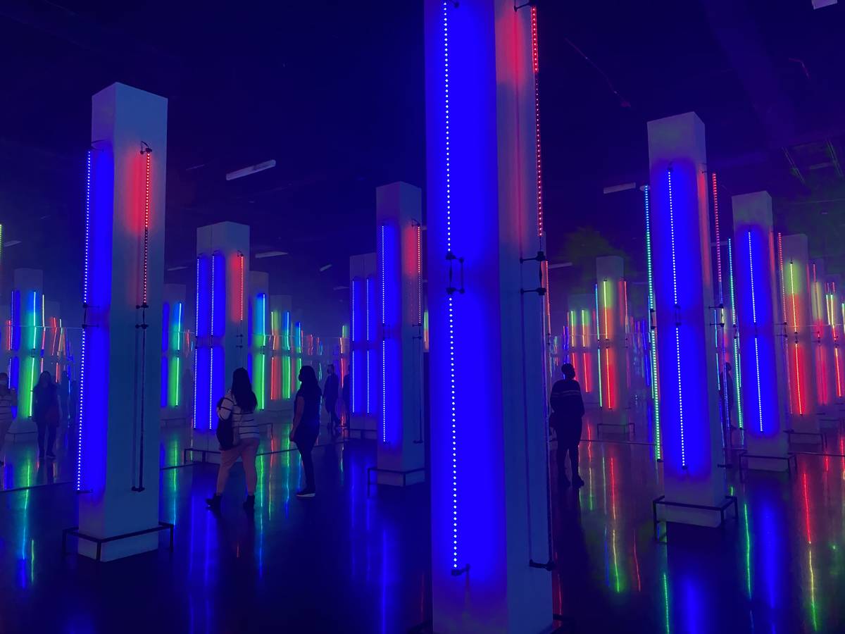 A look at the "Cluster" multi-media art installation at Museum Fiasco at Area15 on Saturday, No ...