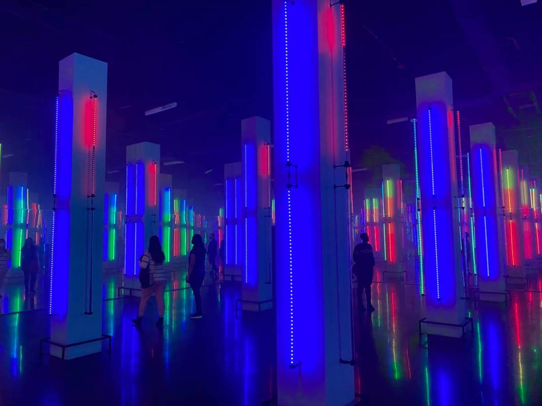 A look at the "Cluster" multi-media art installation at Museum Fiasco at Area15 on Saturday, No ...
