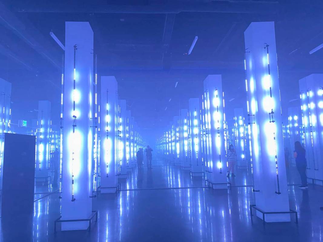 A look at the "Cluster" multi-media art installation at Museum Fiasco at Area15 on Saturday, No ...