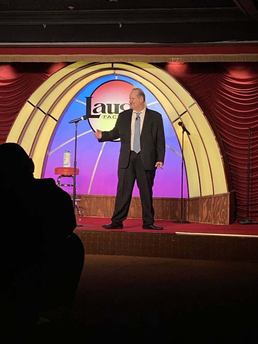 Veteran comic Bob Zany is shown onstage for a socially distant audience at Laugh Factory at the ...