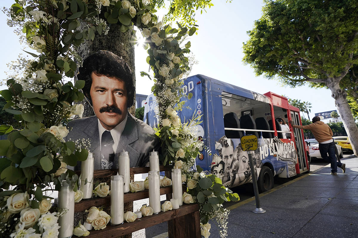 A shrine to the late "Jeopardy" quiz show host Alex Trebek is pictured near his star ...