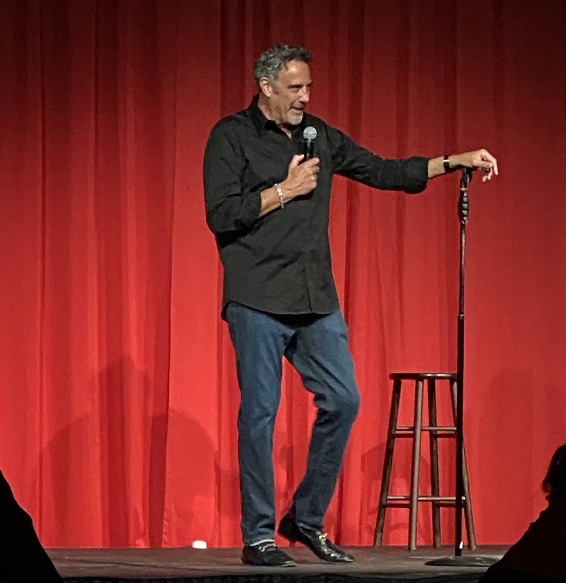 Brad Garrett is shown at the reopening of his Brad Garrett's Comedy Club at Studio A & B at MGM ...
