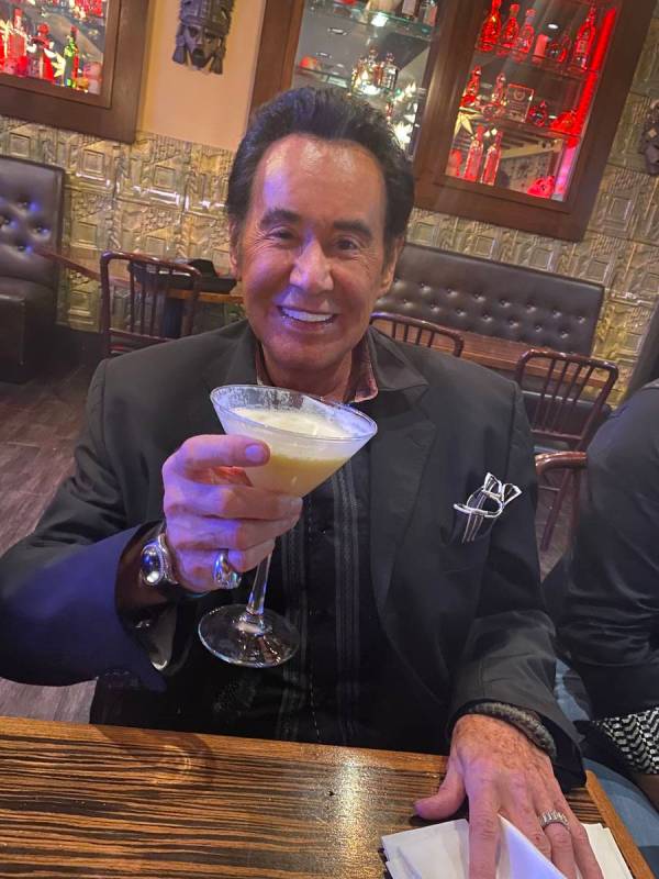 Wayne Newton is shown with a Hawaiian Martini at Eldorado Cantina on Sammy Davis Jr. Drive on T ...