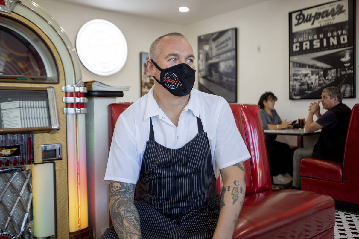Chef Johnny Church is photographed at Johnny C's Diner before receiving a mystery box of ingred ...