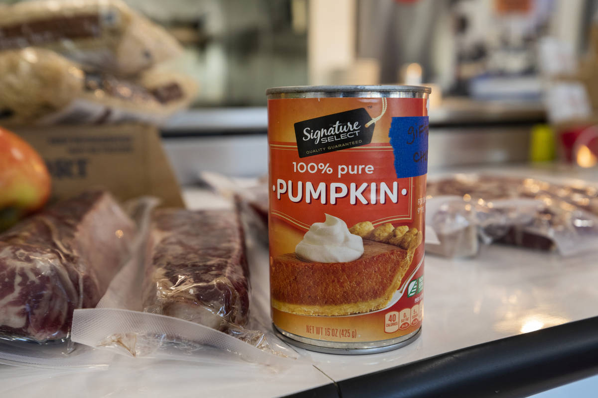 Pumpkin pure is seen next to other ingredients that are a part of Chef Johnny Church's mystery ...