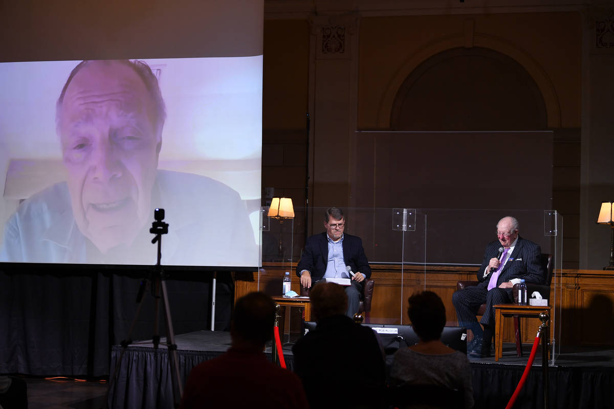 Screenwriter Nicholas Pileggi, The Mob Museum’s Vice President of Exhibits and Programs Geoff ...