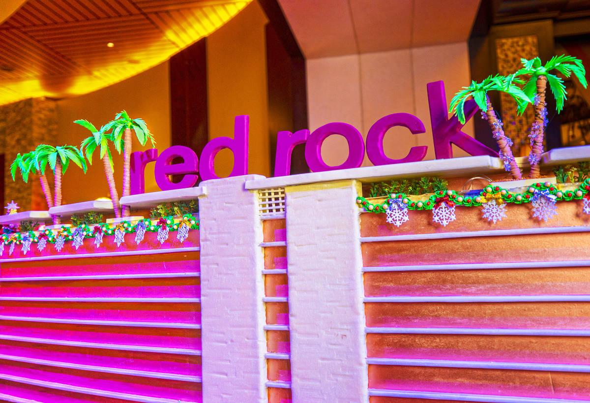 A scale model of Red Rock Resort made of gingerbread on Monday, Nov. 23, 2020, at Red Rock Reso ...