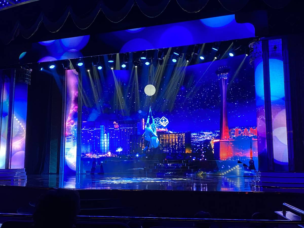 A scene from "Extravaganza -- The Las Vegas Spectacular" currently playing to 50 fans at Jubile ...