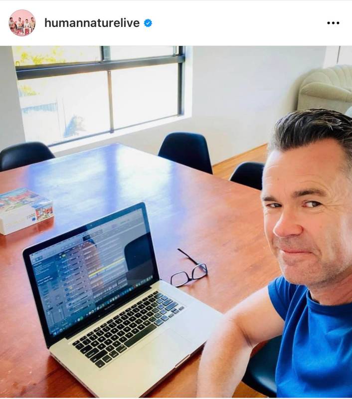 A screen grab of Phil Burton from the Human Nature Instagram account as the band was quarantine ...