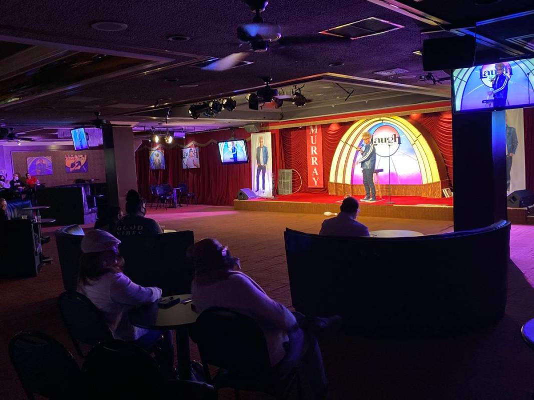 Murray Sawchuck is shown onstage at Laugh Factory at the Tropicana on Friday, Dec. 27, 2020. (J ...