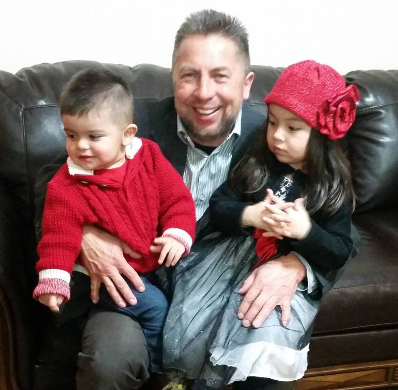 Javier Barajas with his children, Javier III and Jimena. His children inspired the name for his ...