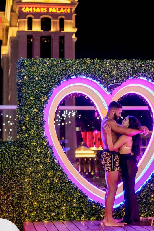 Johnny Middlebrooks and Cely Vazquez appear in a scene from "Love Island." The dating series to ...