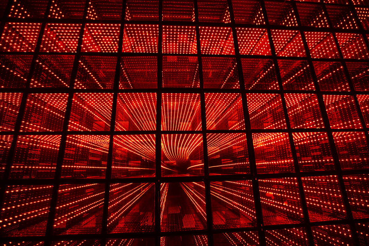 A view of the lightbox infinity room during a tour of Wink World at Area15 in Las Vegas on Tues ...
